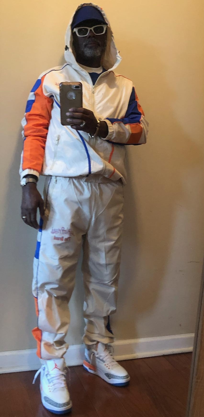 Cream & Orange Windbreaker Set