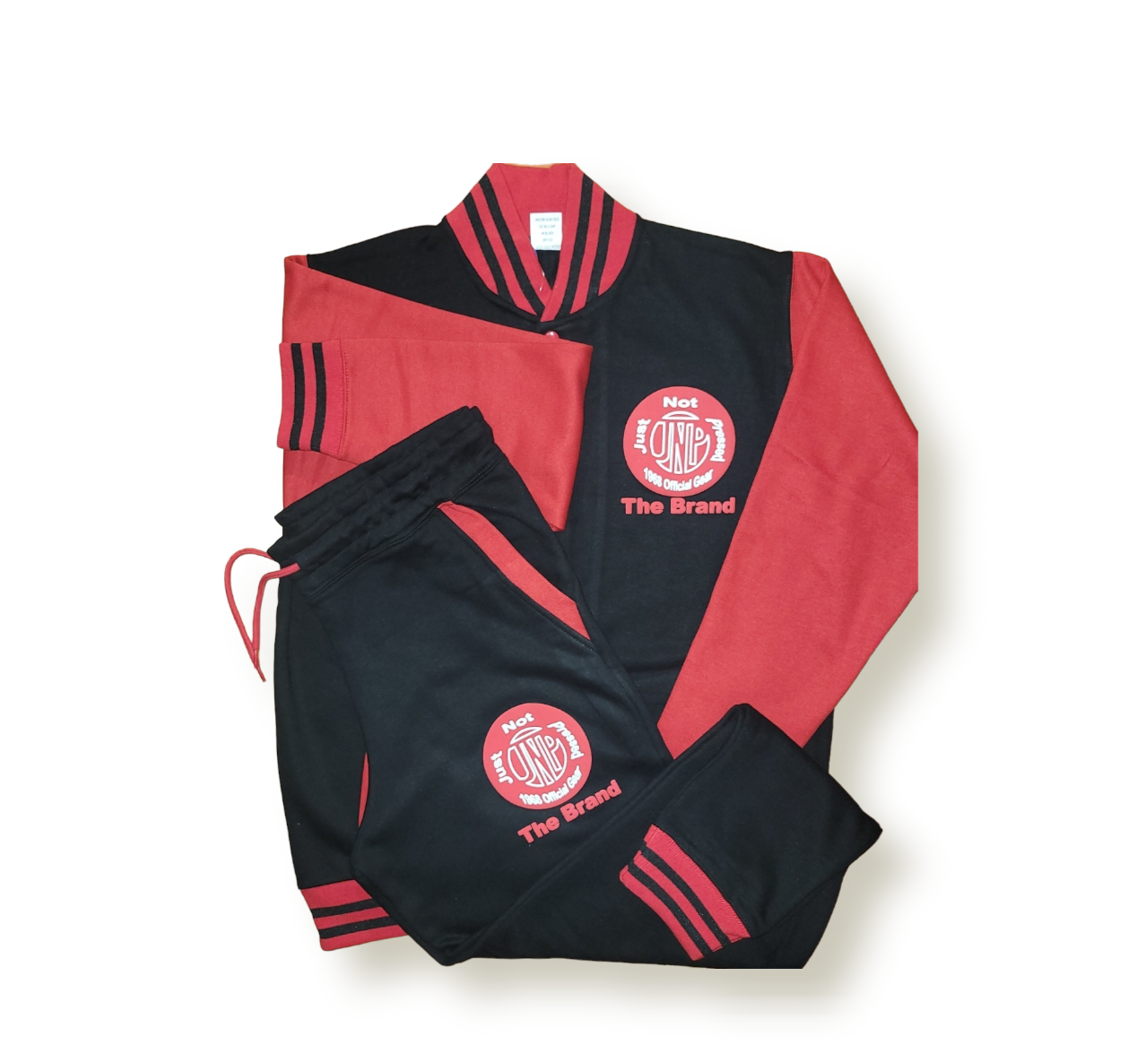 Red & Black Varsity Baseball Bomber Jacket & Pant Set