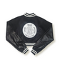 Women's Black Varsity Baseball Crop Top Bomber