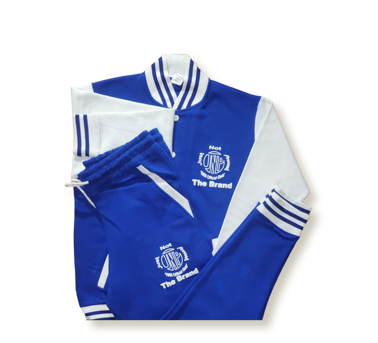 Blue Varsity Baseball Bomber Jacket & Pant Set