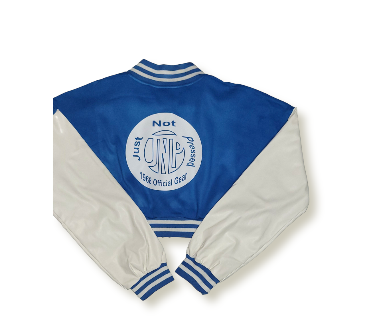 Women's Royal Blue Varsity Baseball Crop Top Bomber