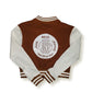 Women's Orange Varsity Baseball Crop Top Bomber