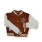 Women's Pink Varsity Baseball Crop Top Bomber