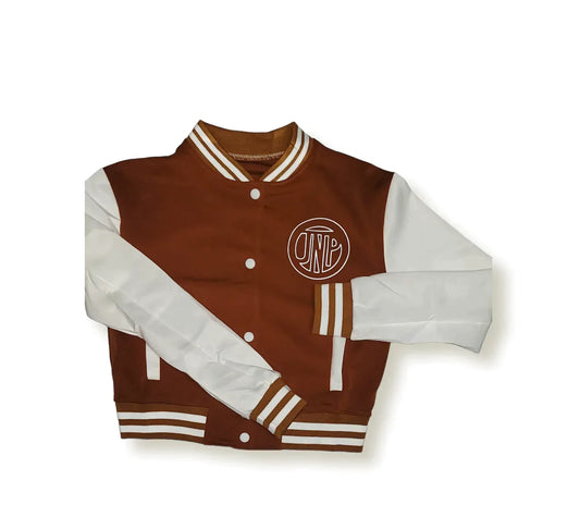 Women's Brown Varsity Baseball Cop Top Bomber