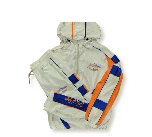 Cream & Orange Windbreaker Set