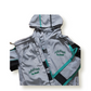 Gray & Turquoise  Windbreaker Set