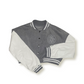 Women's Navy Blue Varsity Baseball Crop Top Bomber