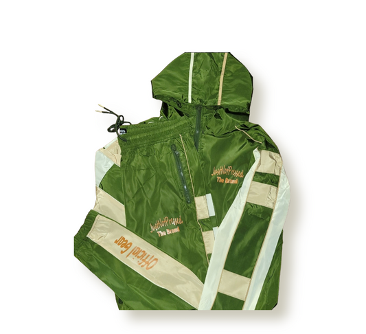 Green/Tan Multicolor Windbreaker Set