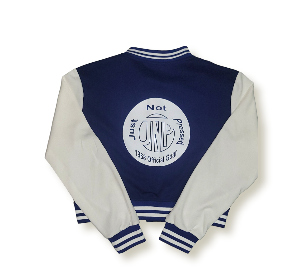 Women's Navy Blue Varsity Baseball Crop Top Bomber