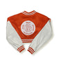Women's Orange Varsity Baseball Crop Top Bomber