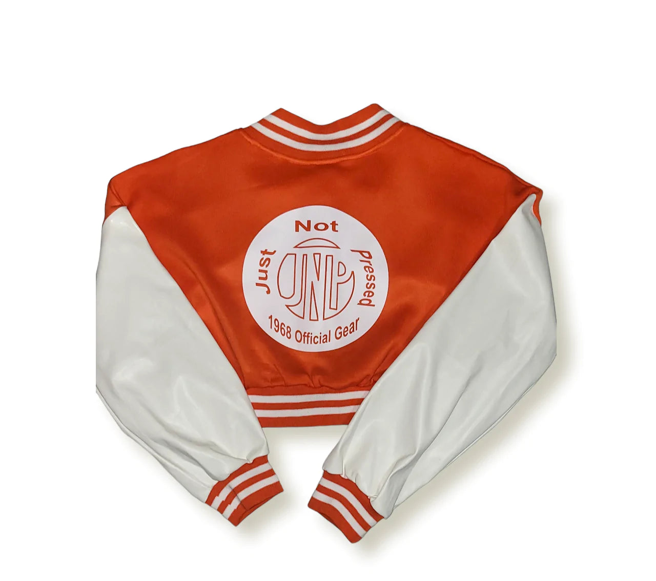 Women's Orange Varsity Baseball Crop Top Bomber