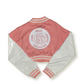 Women's Black Varsity Baseball Crop Top Bomber
