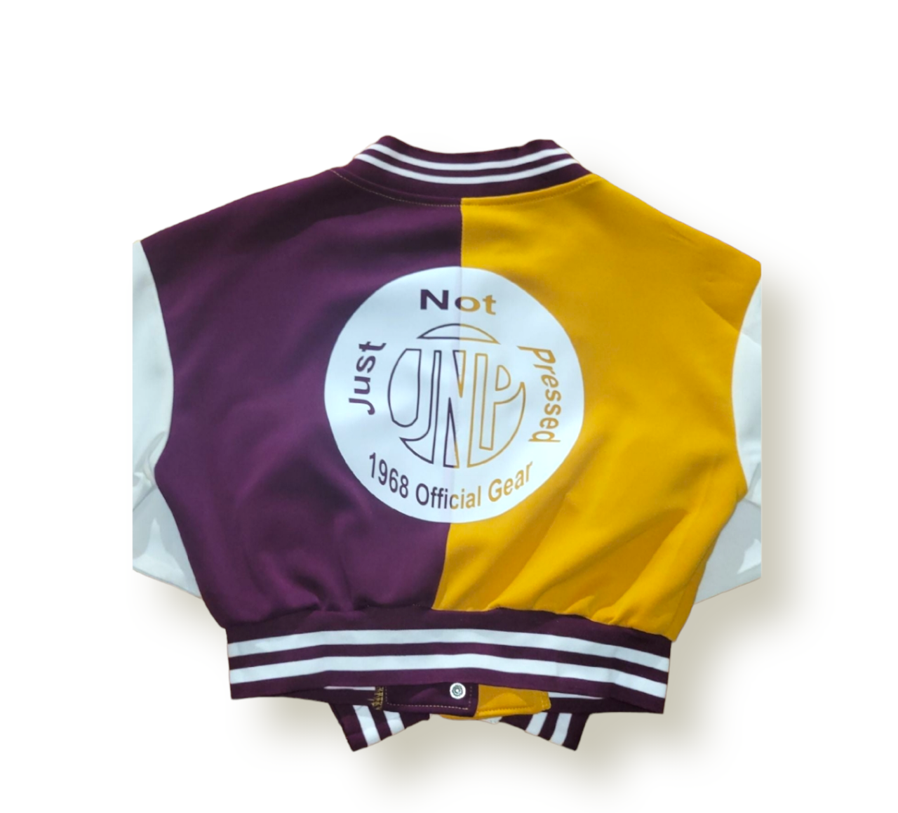 Women's Purple & Yellow Varsity Baseball Crop Top Bomber Jacket Set