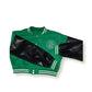 Women's Black Varsity Baseball Crop Top Bomber