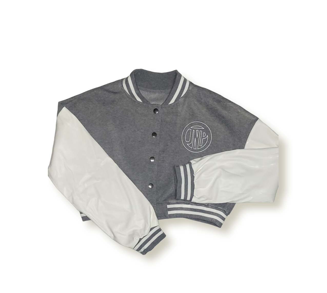 Women's Gray Varsity Baseball Cop Top Bomber