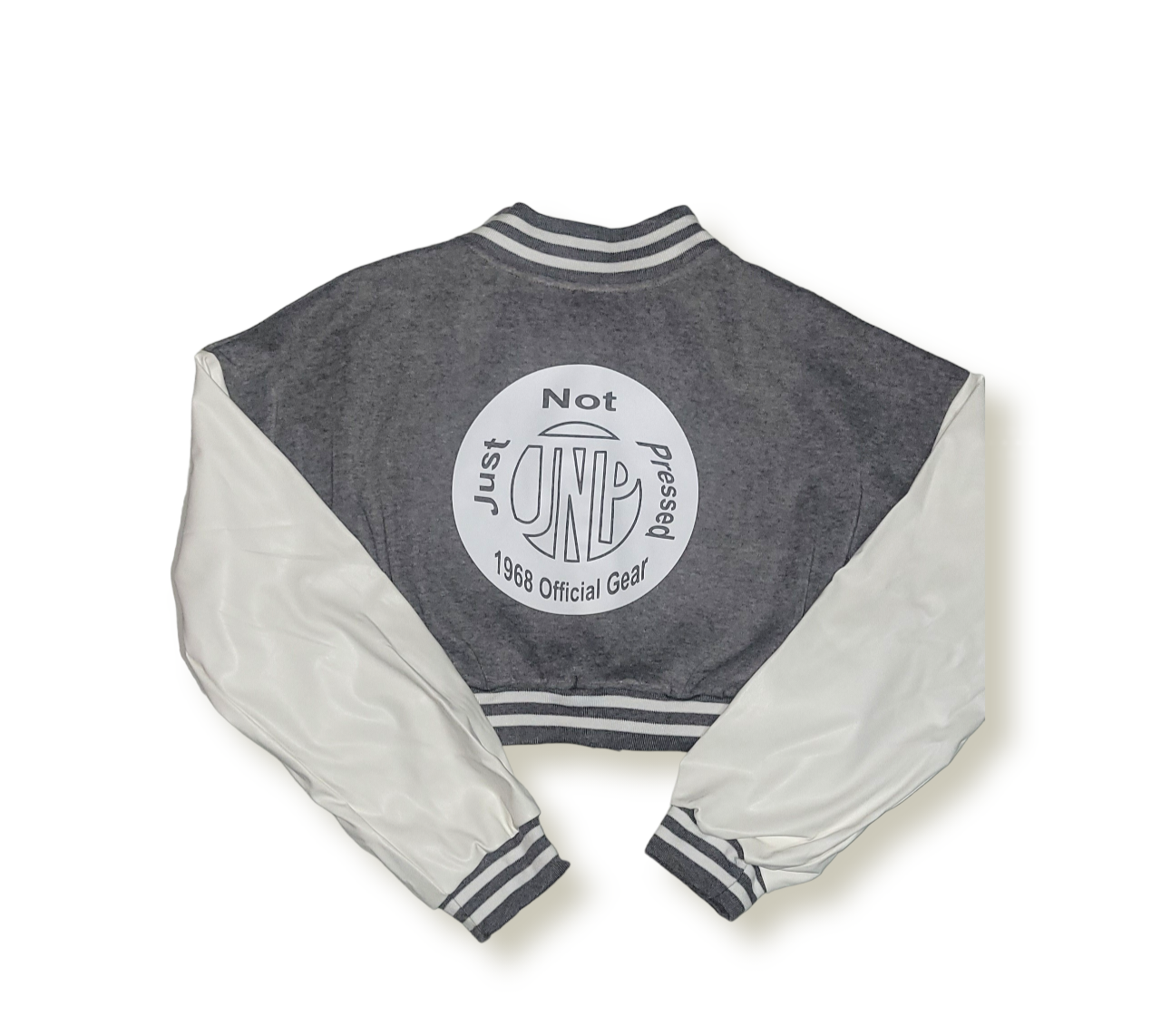 Women's Gray Varsity Baseball Cop Top Bomber