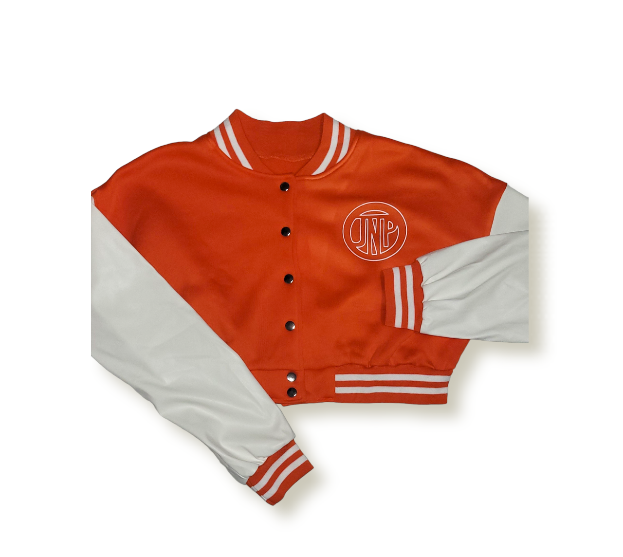 Women's Pink Varsity Baseball Crop Top Bomber